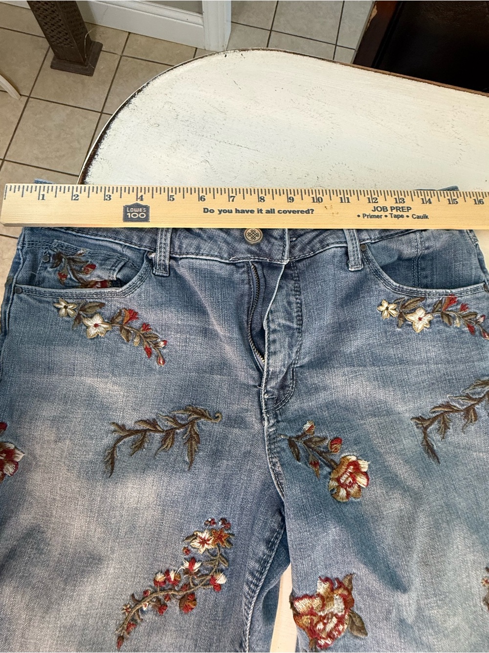 Laurie Felt Los Angeles Classic Slim Leg Embroidered Jeans – Size 8 - Picture 10 of 13